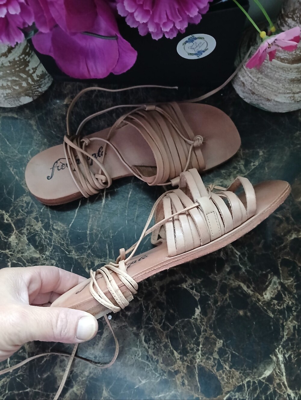 🇺🇸 4th of July Free People Cami Huarache Wrap-Around Sandals 36.5 EU Women - Picture 6 of 11